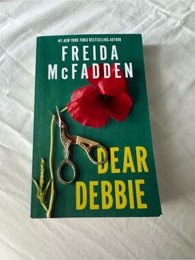 Dear Debbie by Freida McFadden - Green Cover with Red Flower